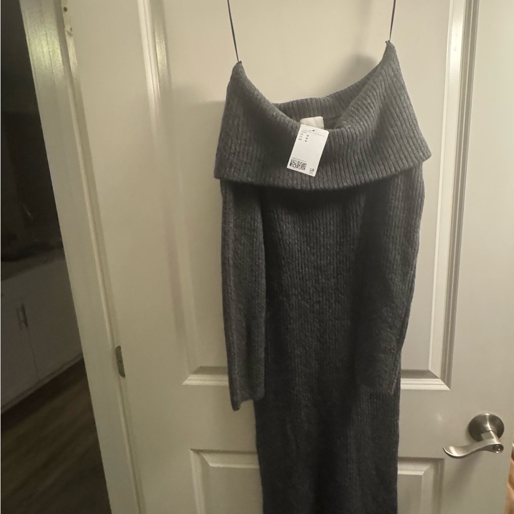 H&M Charcoal Cowl Neck Sweater Dress